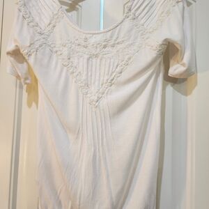 Kimchi Blue Cream Lace Short Sleeve Top